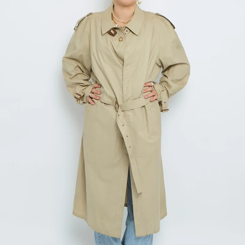 Belt  Buttoned Trench Coat - M