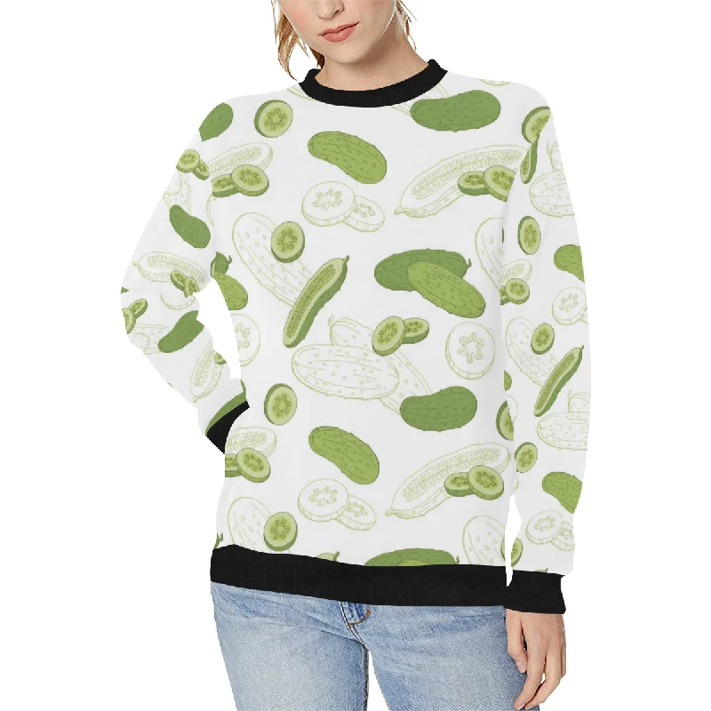 Cucumber sketch pattern Women's Crew Neck Sweatshirt