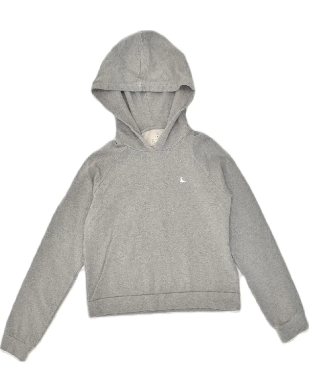 JACK WILLS Womens Hoodie Jumper UK 8 Small Grey Cotton