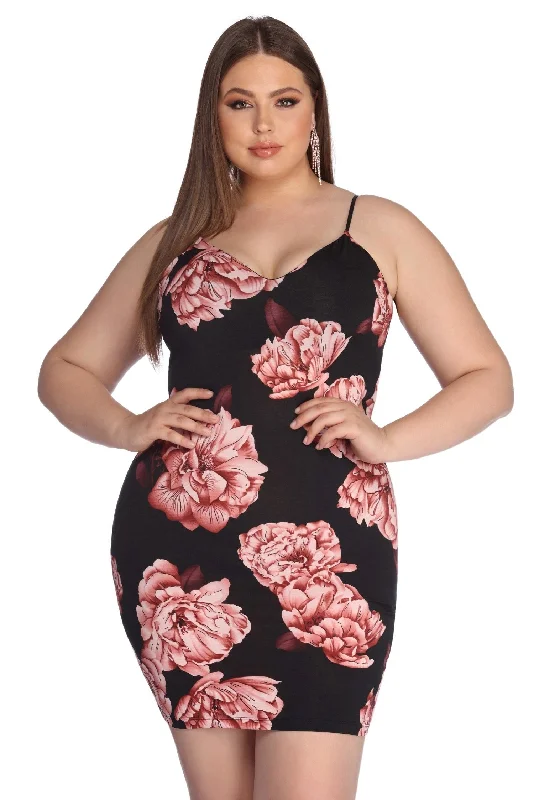 Plus Floral Fascination Midi Dress