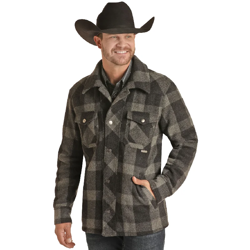 Powder River Outfitters® Men's Plaid Commander Wool Coat PRMO92RZZE-01