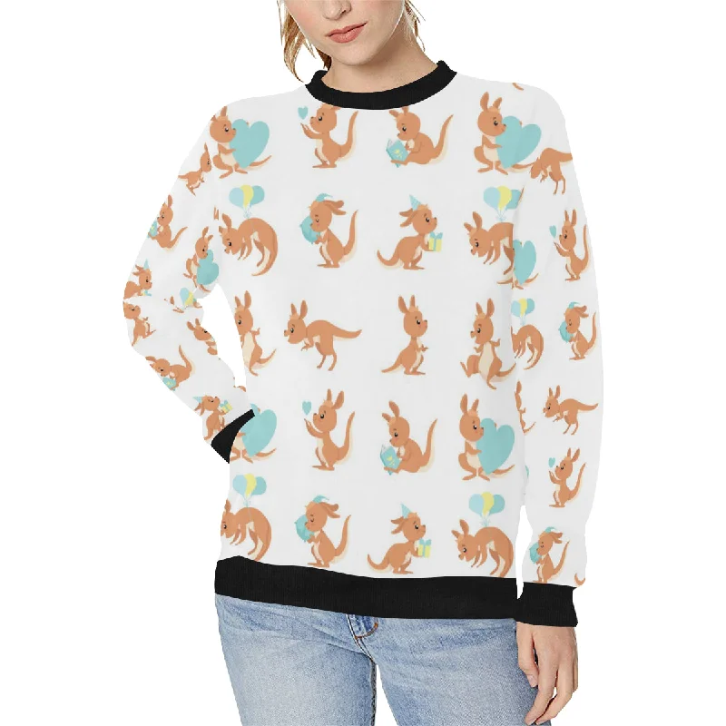 Cute Kangaroo pattern Women's Crew Neck Sweatshirt