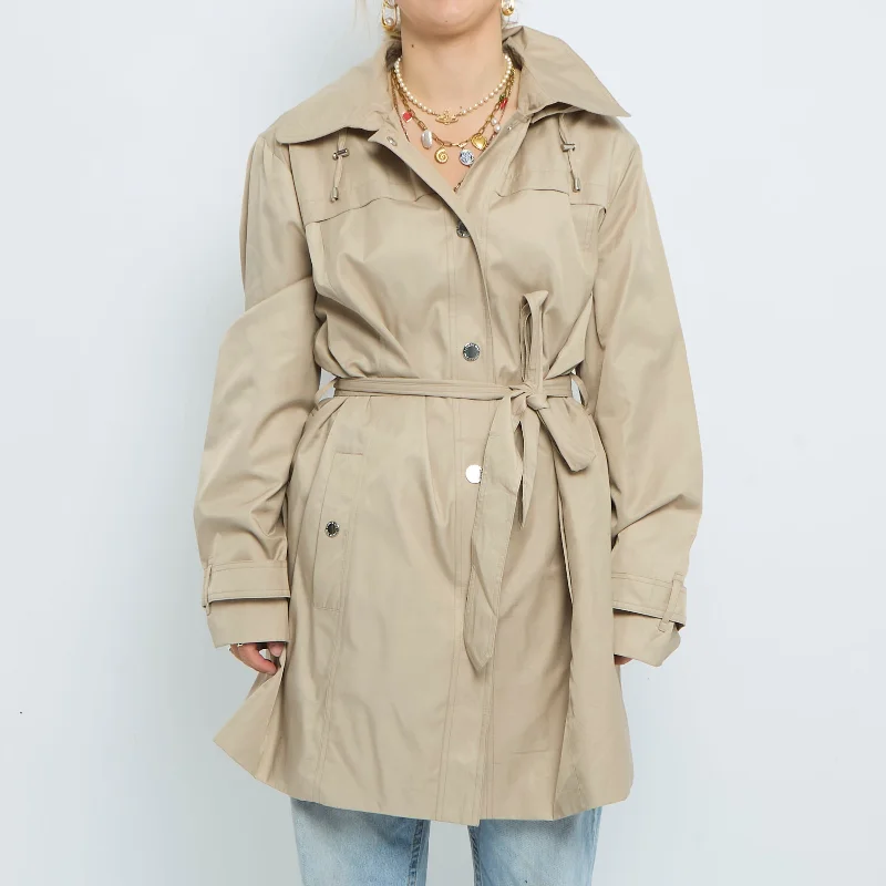 Button  Belted Trench Coat - UK 10