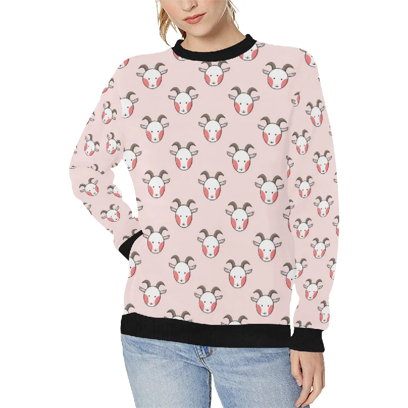 Cute goat pattern Women's Crew Neck Sweatshirt