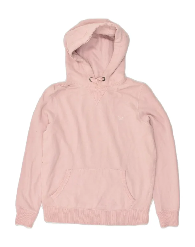 CREW CLOTHING Womens Hoodie Jumper UK 8 Small Pink Cotton