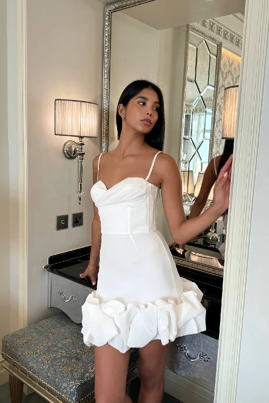 Get It Before It’s Gone Draped Ruffle Mini Bustier Dress