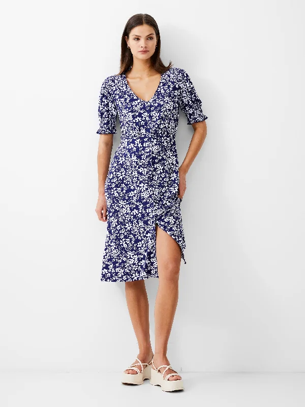 Year-End Clearance Florale Button-Through Midi Dress