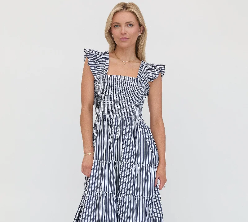 The Ellie Maxi Nap Dress - Navy Stripe