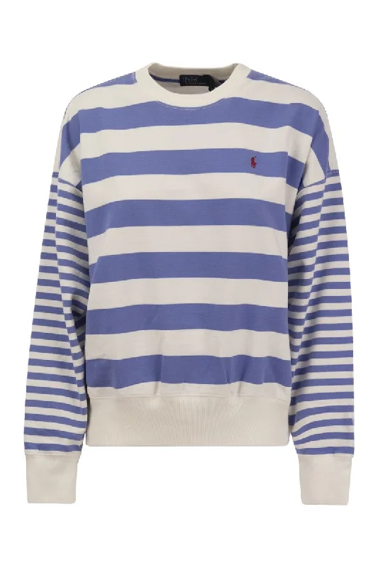 Crew-neck sweatshirt with stripes