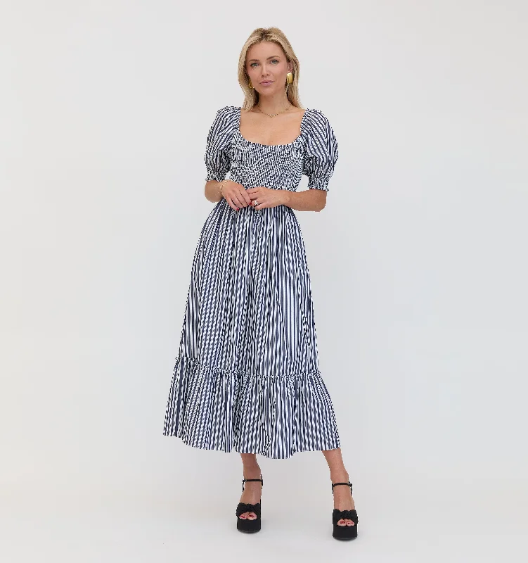 The Louisa Nap Dress - Navy Stripe