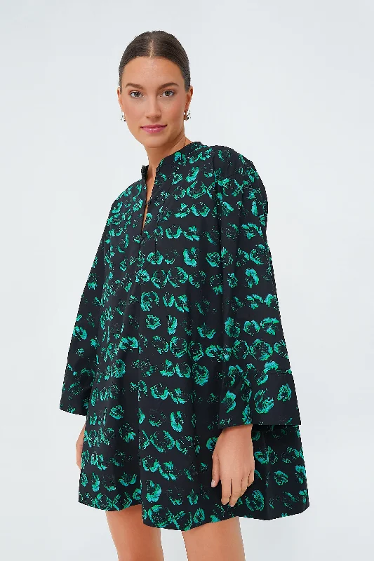 Green Distorted Pansy Abi Dress