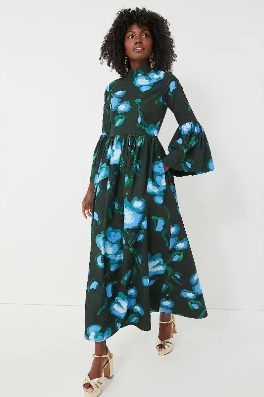 Recuerdos Verde Print Matilda Dress