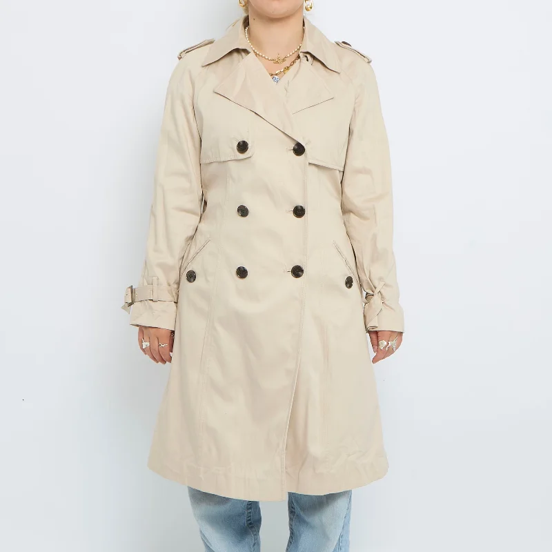 Longline Belted  Buttoned Trench Coat - S