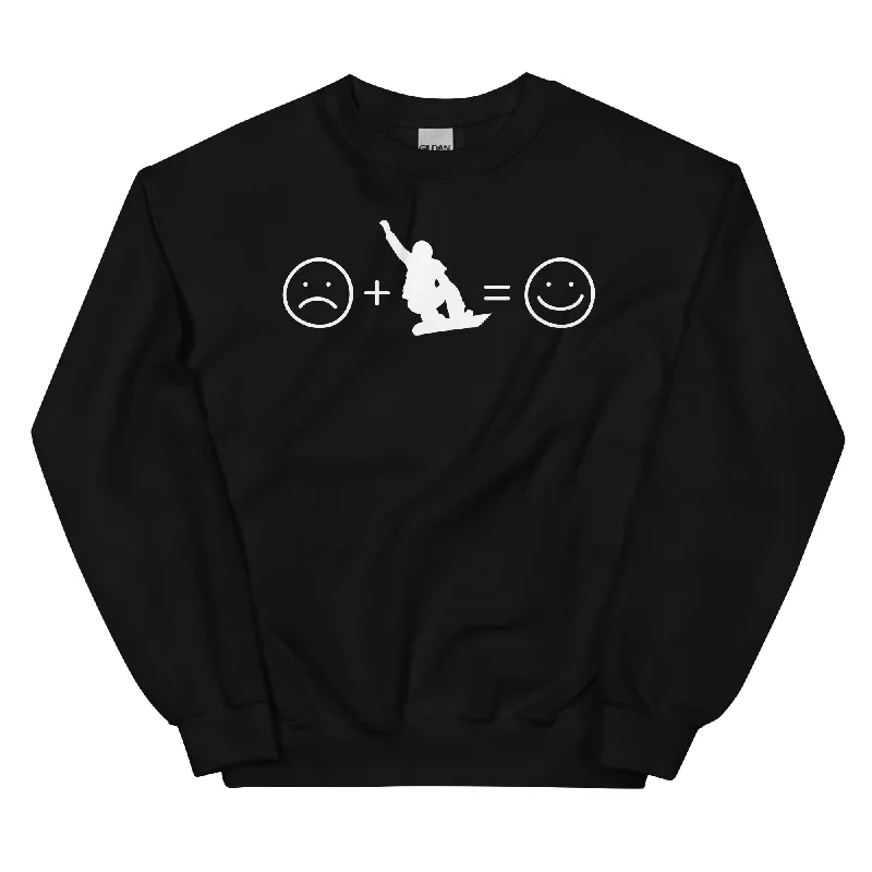 Lächelndes Gesicht und Snowboarding - Sweatshirt (Unisex)