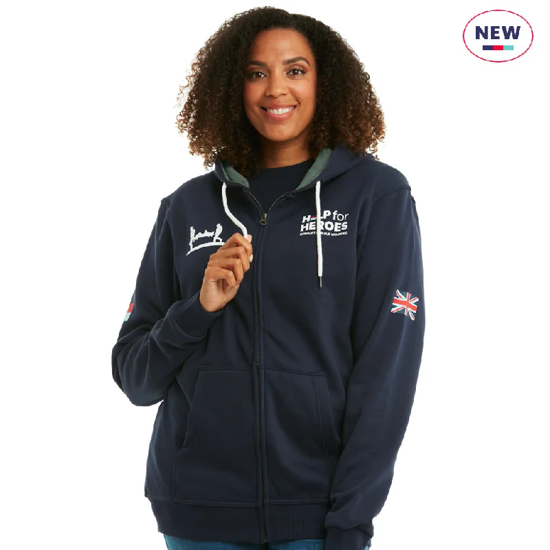 Heritage Zipped Hoody in Navy