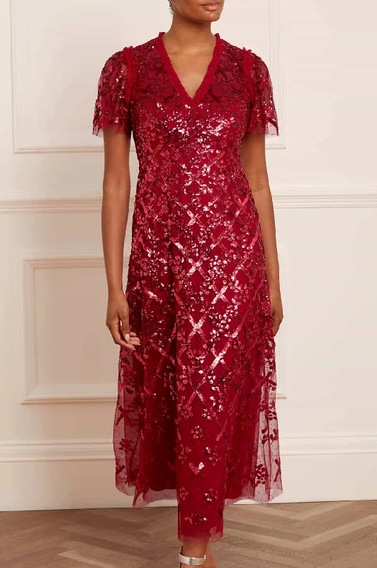 Seasonal Clearance Garden Lattice Ankle Gown
