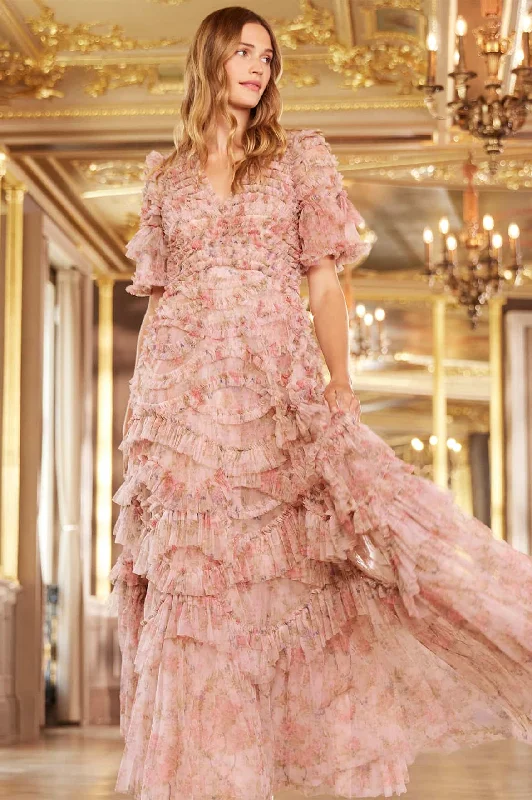 Buy More, Save More Floral Wreath Phoenix V-Neck Gown