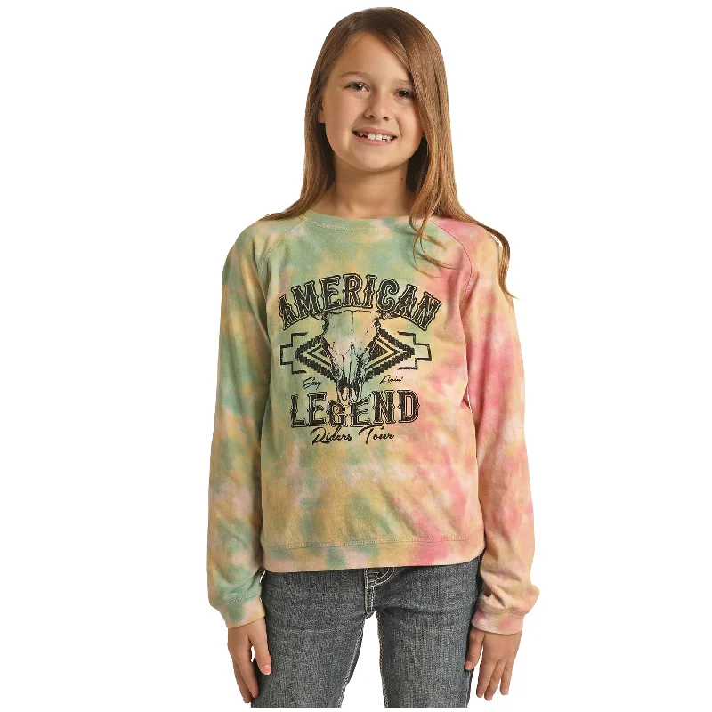 Rock & Roll Cowgirl Kid's American Legend Tie-Dye Pullover RRGT91R05L-99