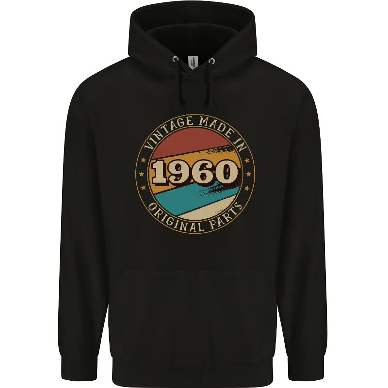 64th Birthday  Vintage Made In 1960 Mens 80% Cotton Hoodie