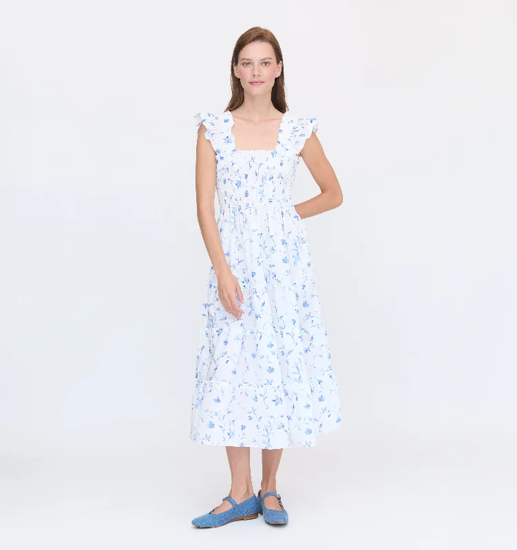 The Ellie Nap Dress - Blue Botanical