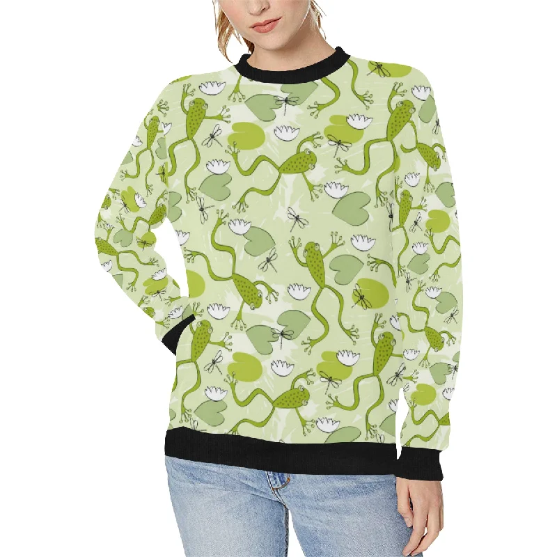 Cute frog dragonfly pattern Women's Crew Neck Sweatshirt