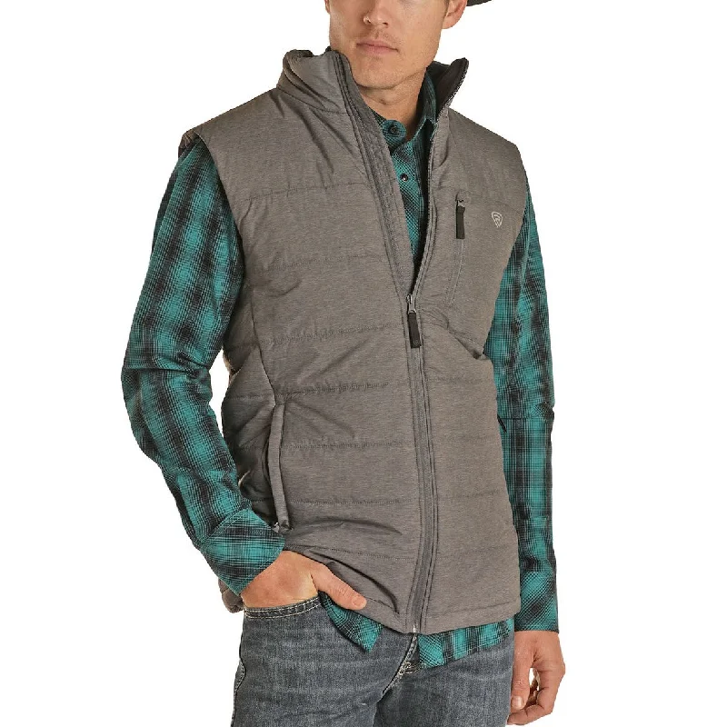 Rock & Roll Cowboy Men's Performance Grey  Vest 98-1124