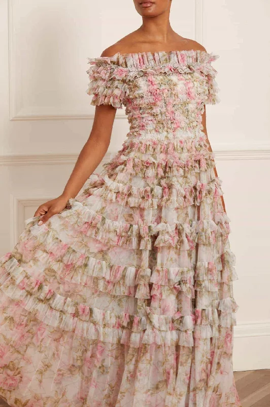 Price Buster English Rose Lisette Off Shoulder Gown
